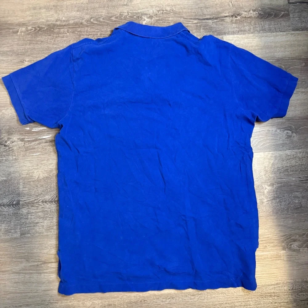 Polo Ralph Lauren Mens Royal Blue Short Sleeve Pique Polo Shirt Orange Pony L